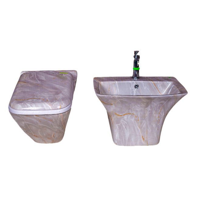 Marble toilet and basin