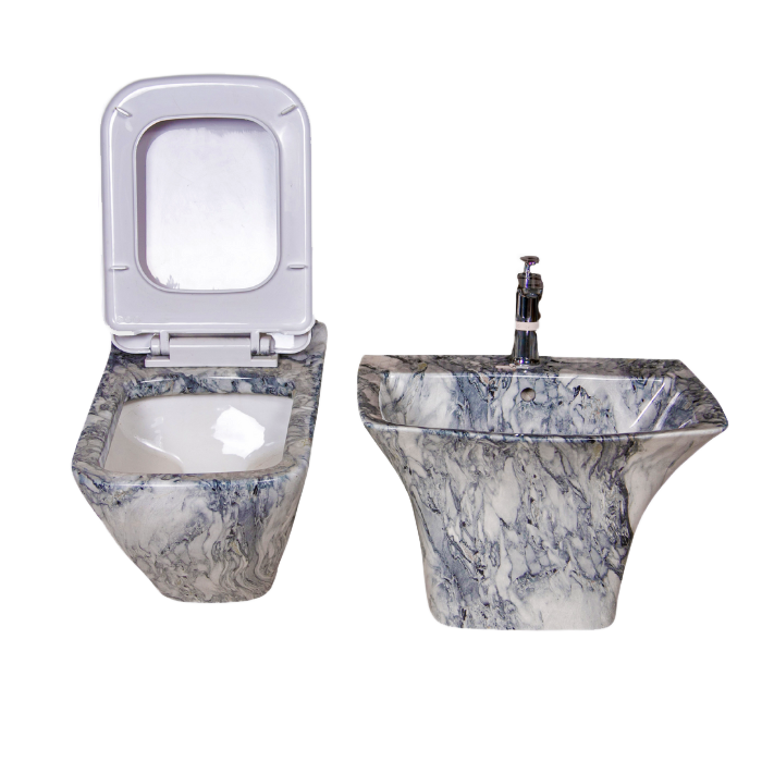 Marble toilet and basin